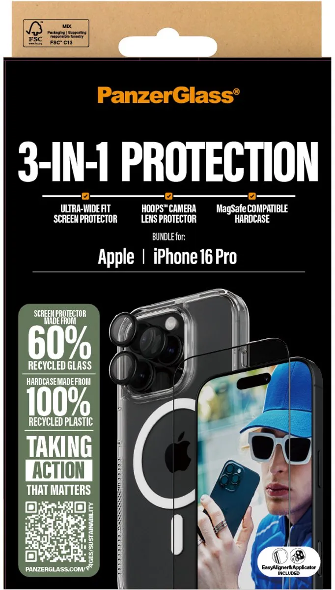 PanzerGlass B1292+2862+1284 Beschermhoes iPhone 16 Pro - 3-in-1 Set