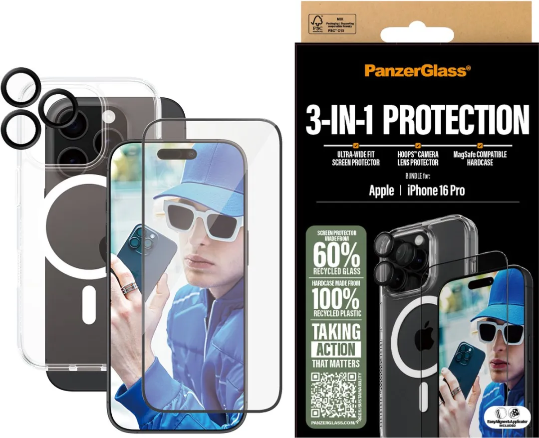 PanzerGlass B1292+2862+1284 Beschermhoes iPhone 16 Pro - 3-in-1 Set