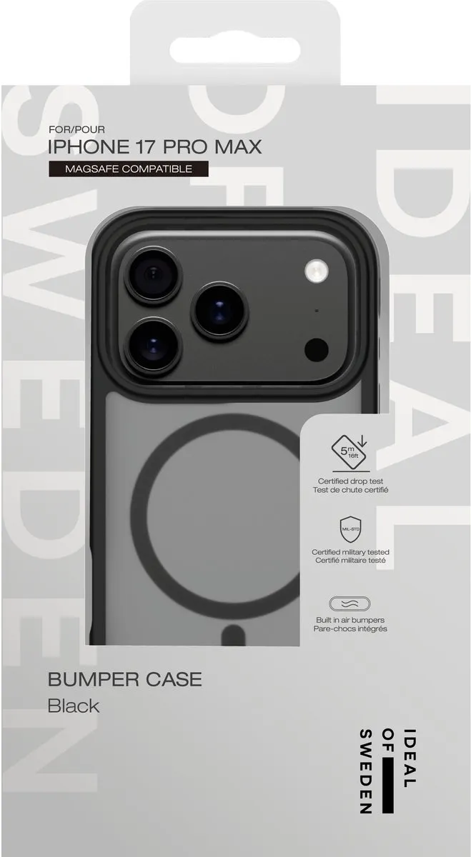 iDeal of Sweden Bumper Case iPhone 17 Pro Max - IDBPCMS-I2567P-01 - Zwart