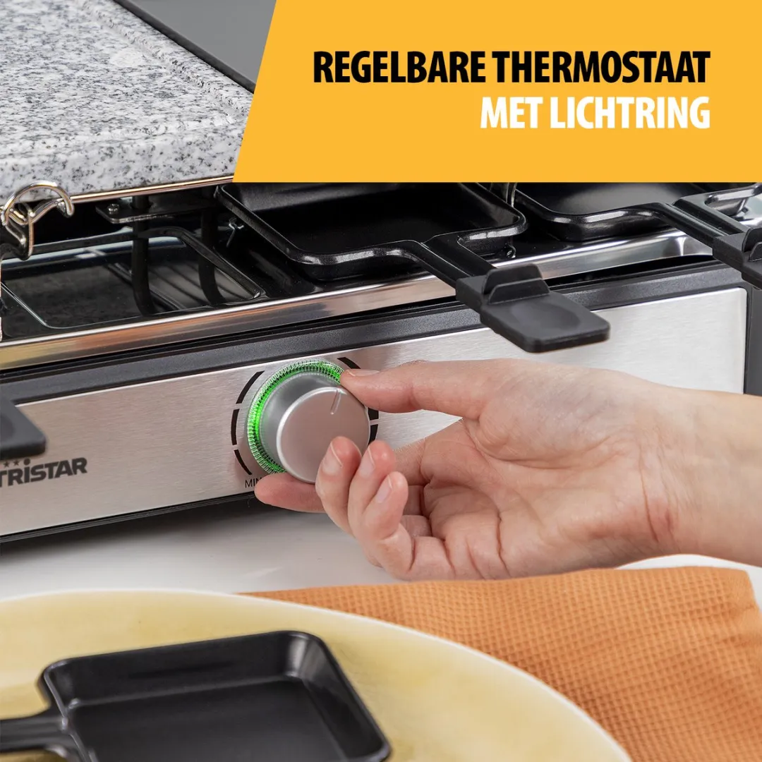 Tristar Gourmetset RA-2747 Raclette Steen Grill - 1400W - 8 Personen
