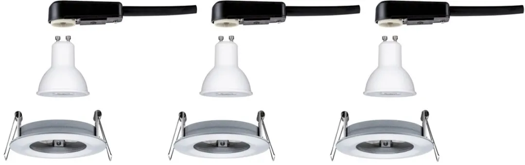 Paulmann Nova Basisset LED-inbouwlamp 3x6,5W 460lm 2700K - Alu gedraaid - afbeelding 6 van 6