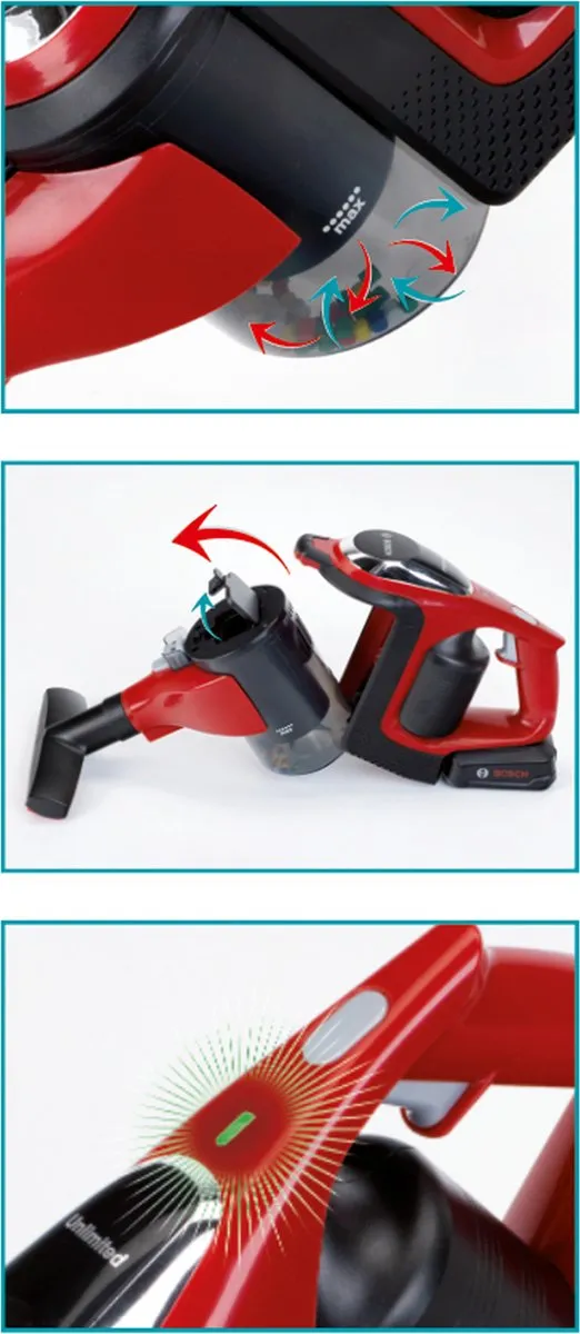Klein Toys Bosch Unlimited Stofzuiger - Rood - afbeelding 6 van 6