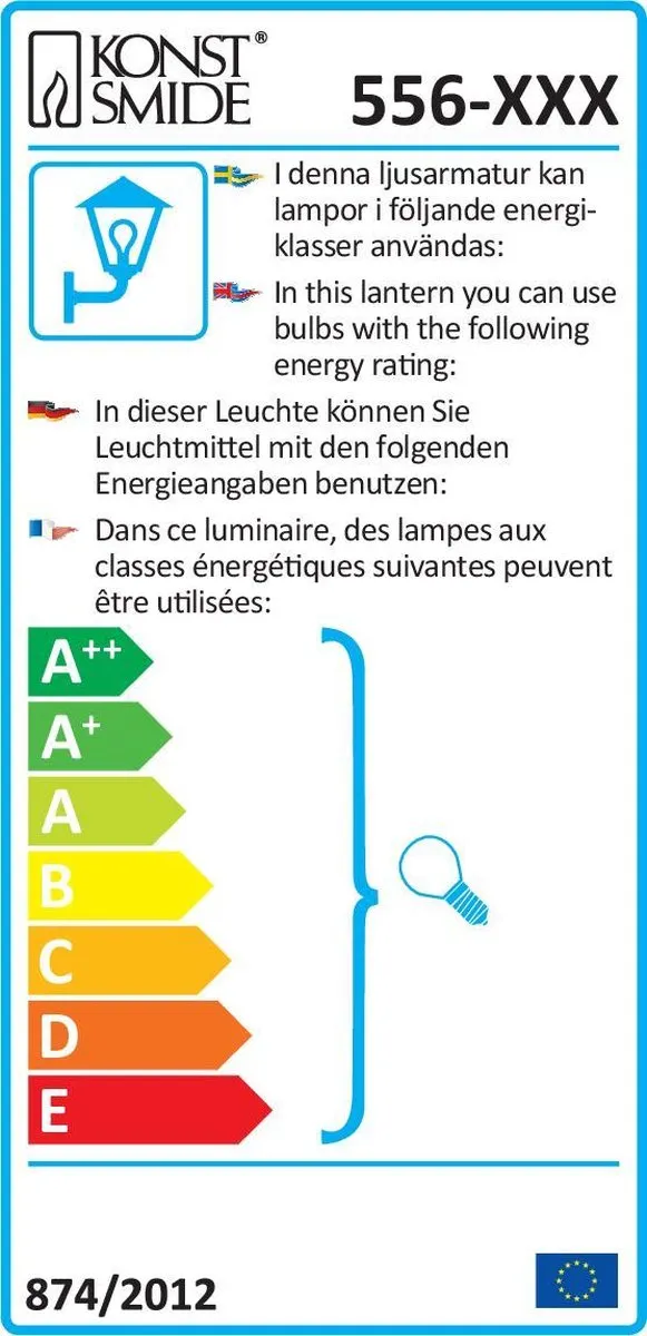 Konstsmide 556-600 wandverlichting Geschikt voor buitengebruik Groen