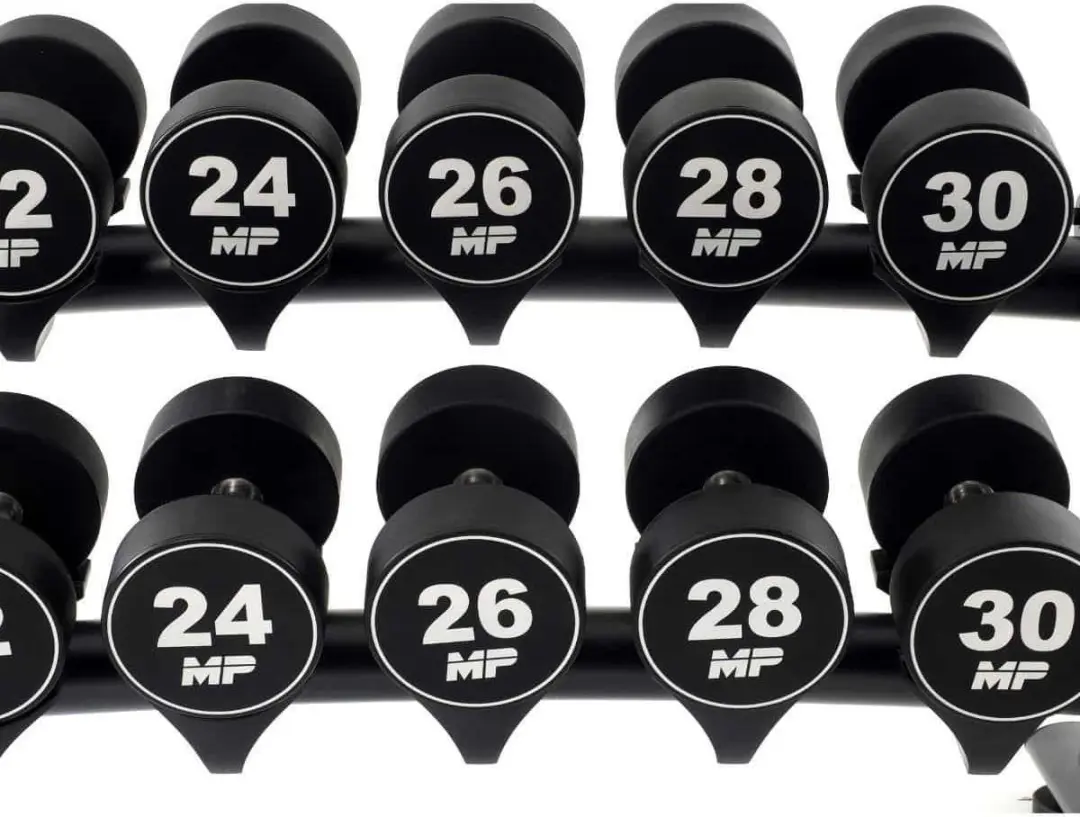 Muscle Power Urethaan Dumbbell Set - 10 x 22-30 kg - afbeelding 5 van 6