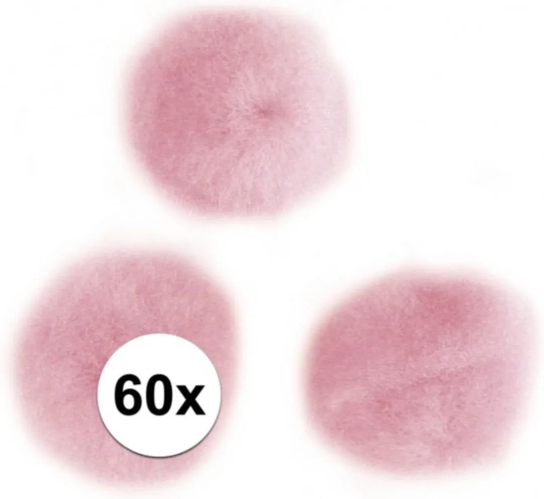 Rayher Hobby Pompons Roze 15mm - 60 Stuks