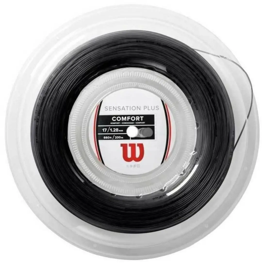 Wilson Sensation Plus 200 M Tennisracketsnaar Zwart 1.28 mm