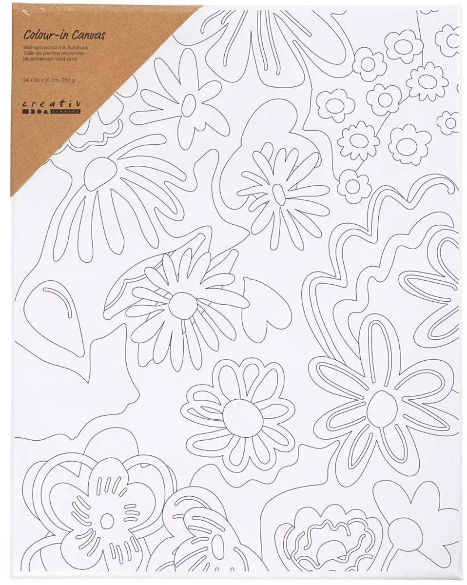 Creativ Company Schildercanvas Bloemen 24x30cm - Multicolor