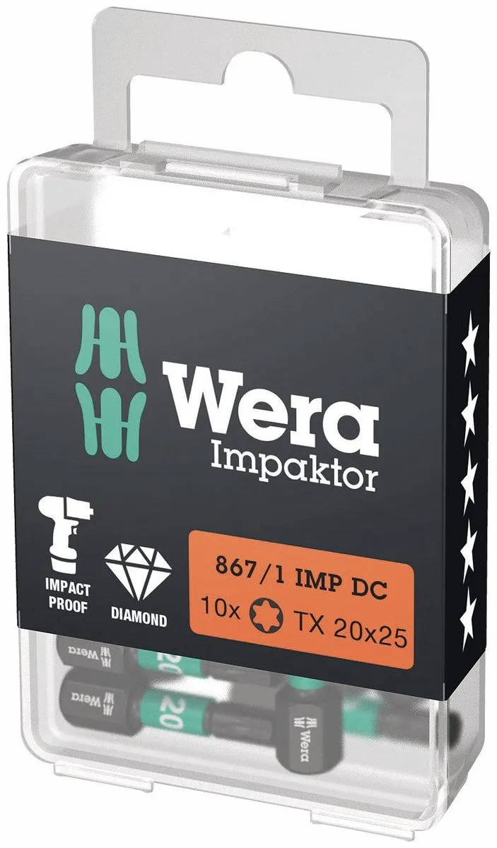 Wera 867/1 Impaktor DC TX20 Bit - 10 Stuks