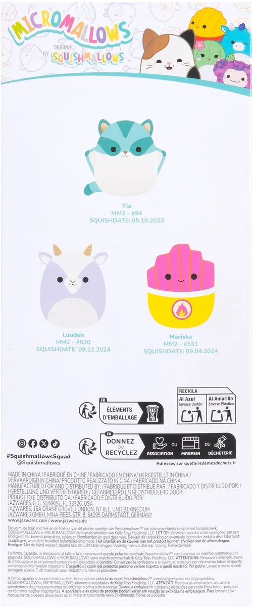 Squishmallows MicroMallows 3 Pack Plush - Multicolor