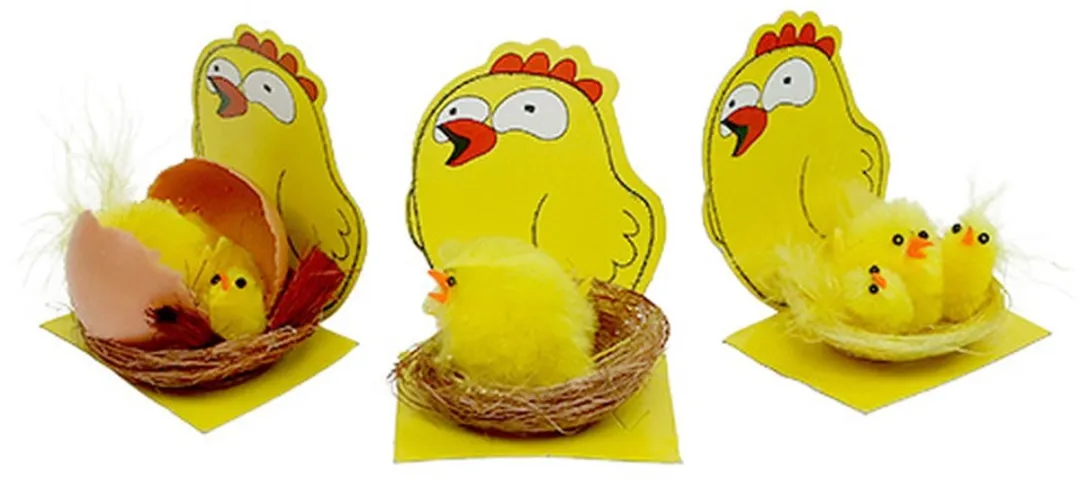 Kaemingk Chenille Kuikens Nest Mix Ø5,5cm