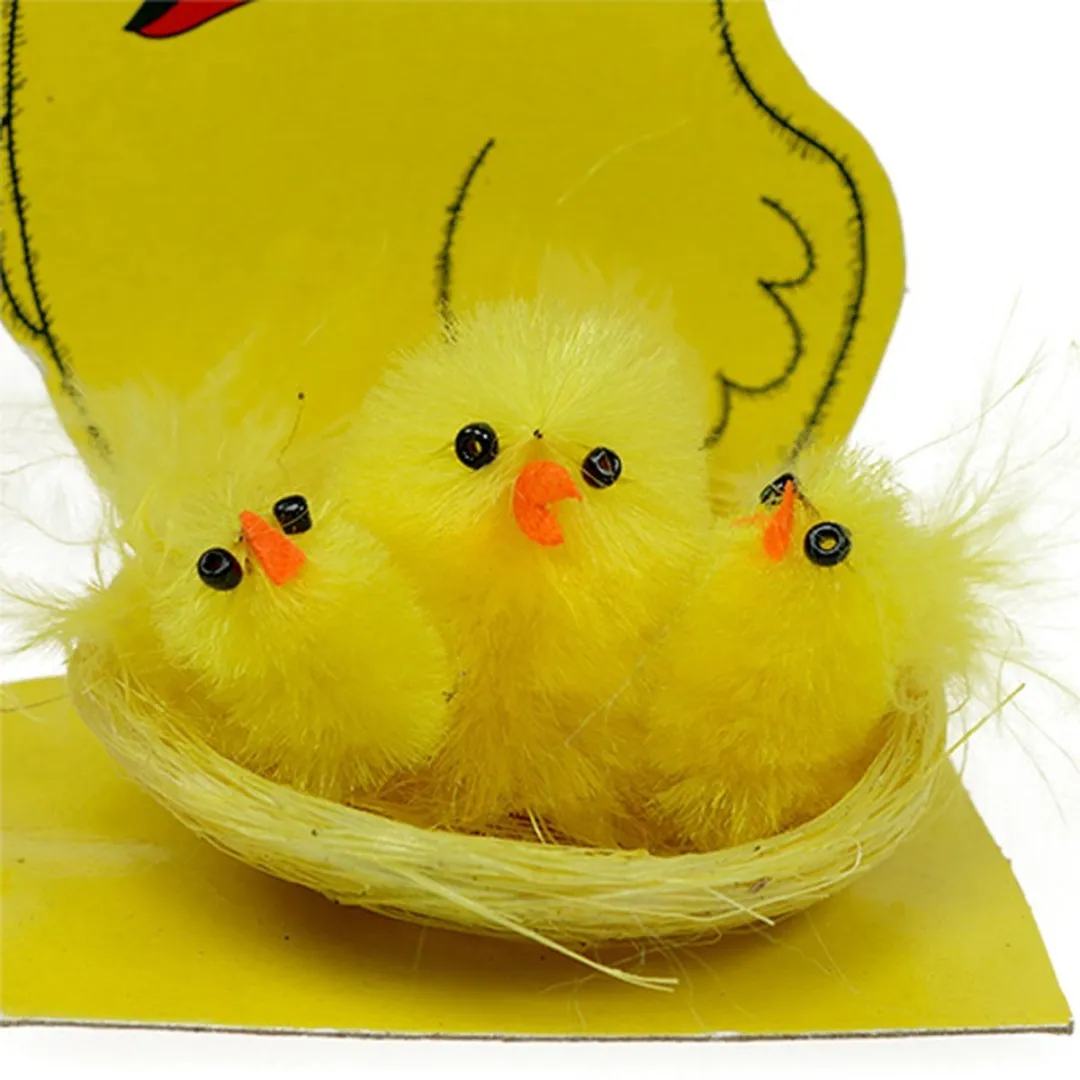 Kaemingk Chenille Kuikens Nest Mix Ø5,5cm - 3 Stuks