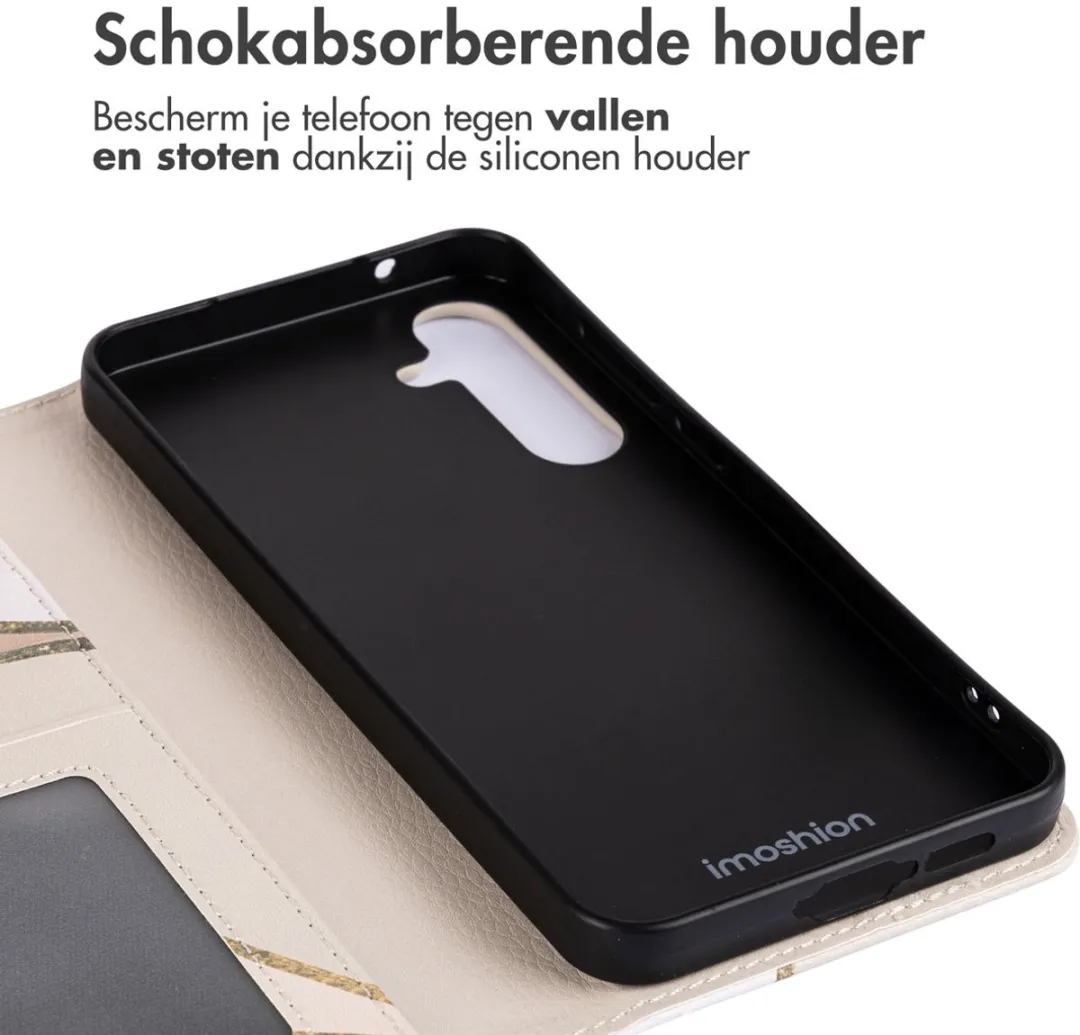 imoshiion Hoesje Samsung Galaxy A55 - Beige Graphic - 3 Pasjes