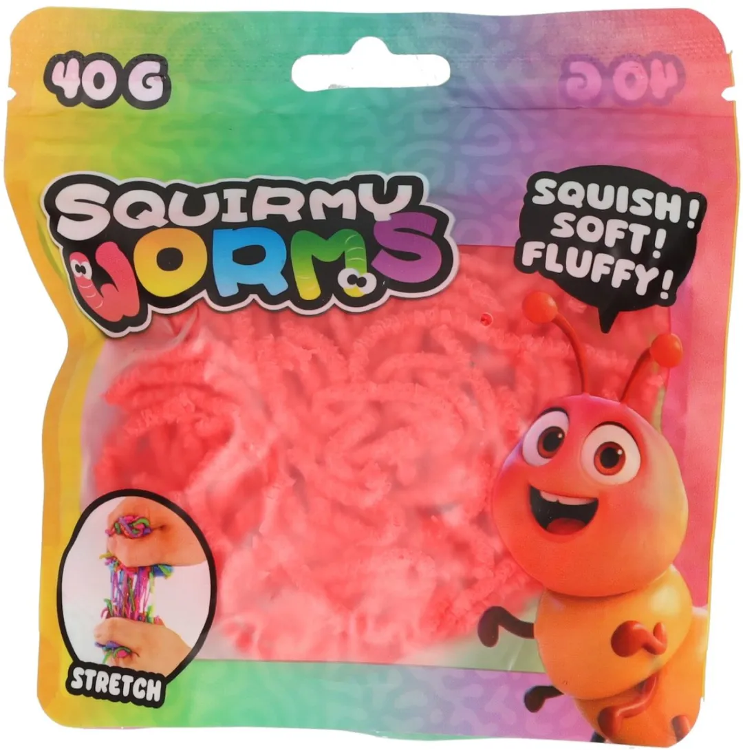 Johntoy Squirmy Worms Zachte Fluffy Wormen 40g - afbeelding 6 van 6
