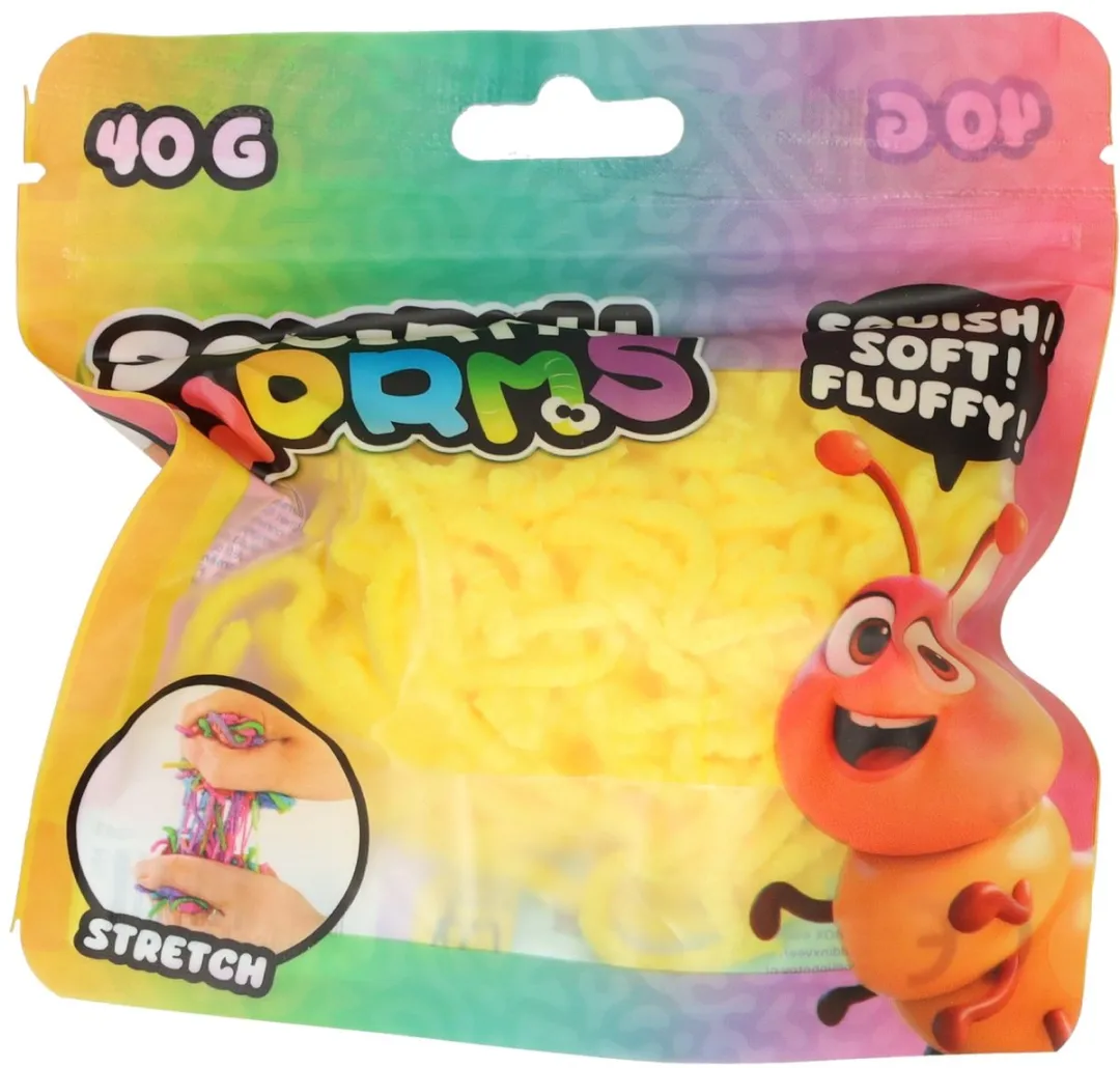 Johntoy Squirmy Worms Zachte Fluffy Wormen 40g