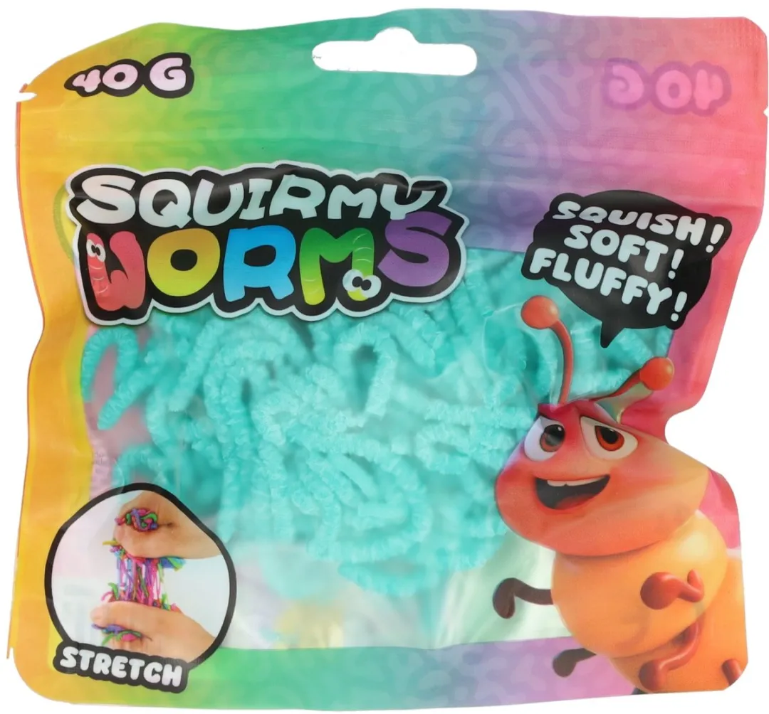 Johntoy Squirmy Worms Zachte Fluffy Wormen 40g
