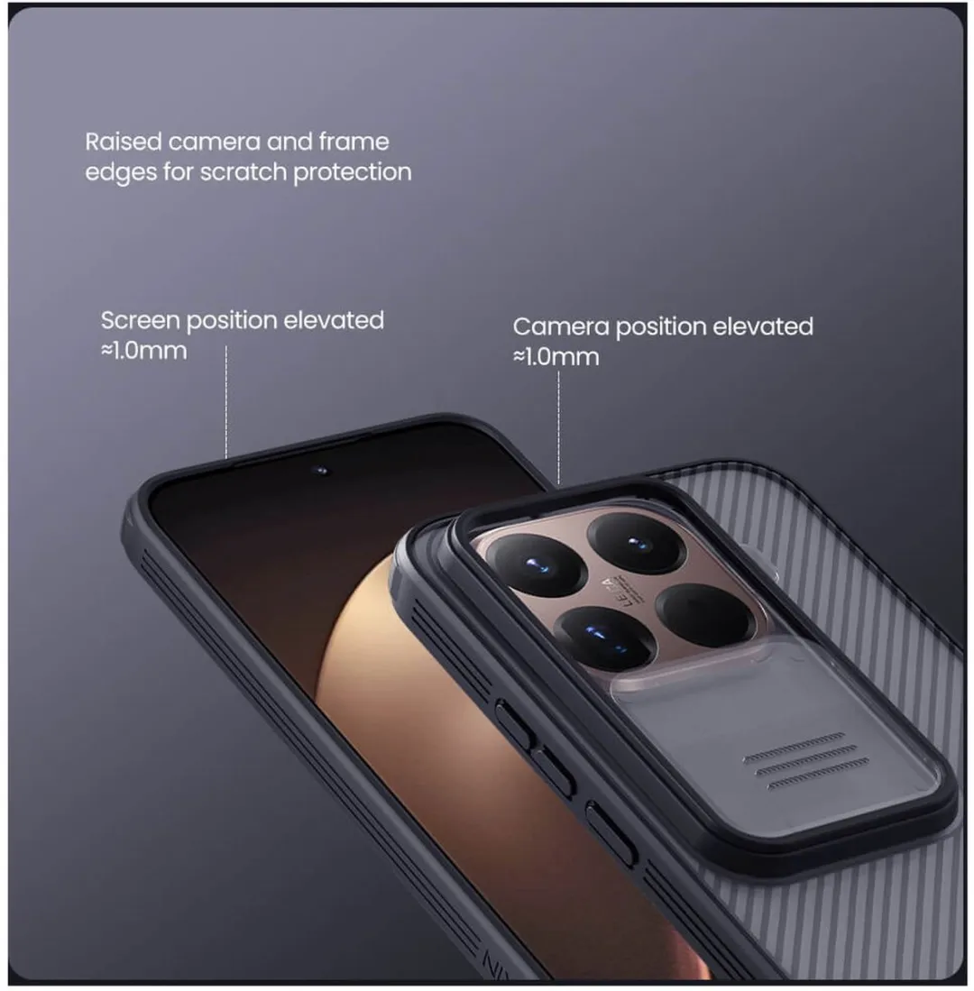 Nillkin CamShield Hoesje Xiaomi 15T Pro - Camera Slider - Transparant Zwart