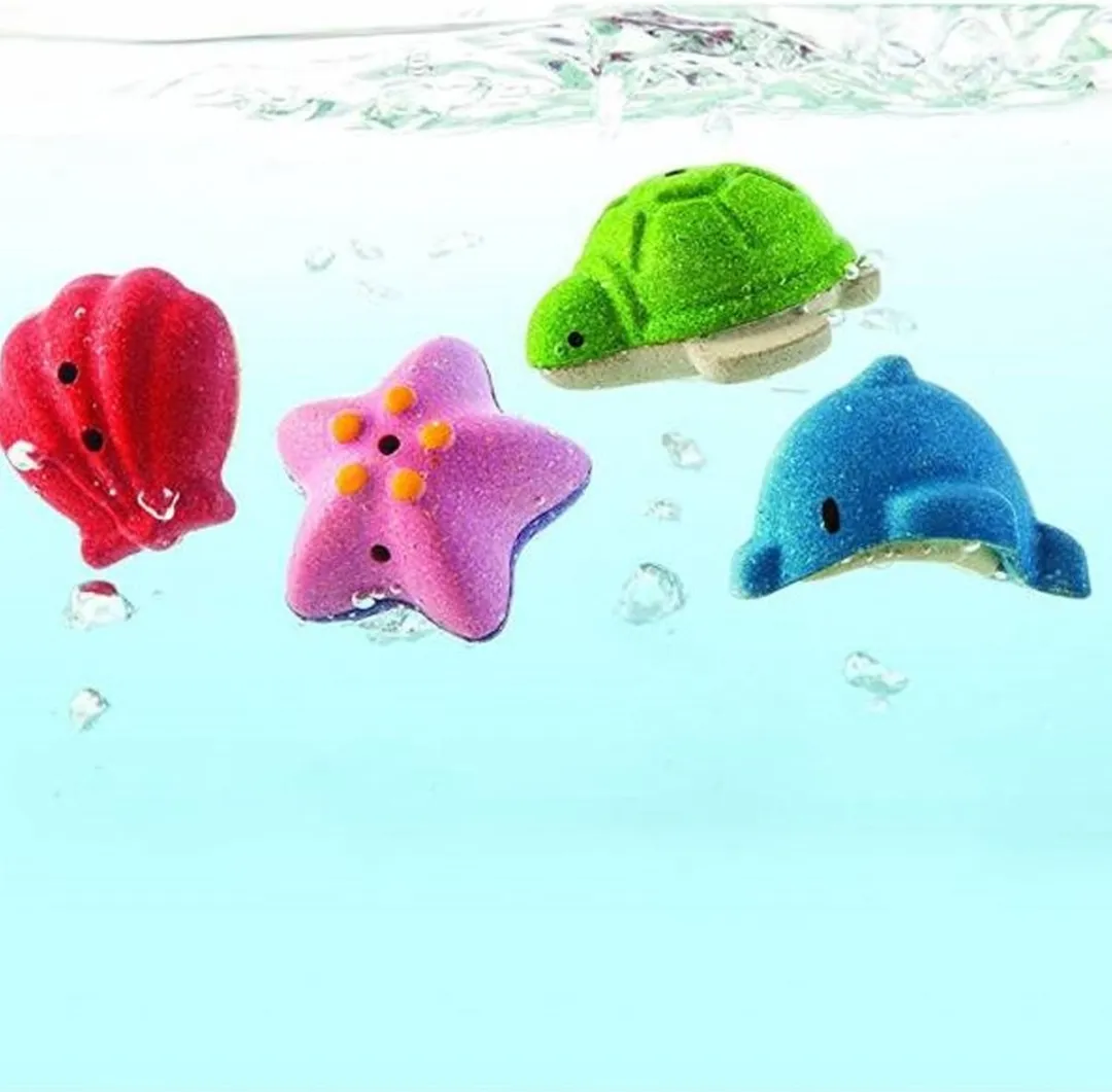 Plantoys Zeeleven Houten Badset 5658 - Meerkleurig