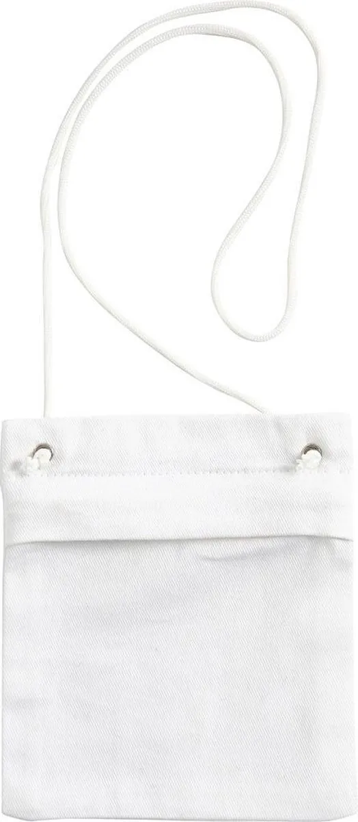 Creativ Company Katoenen Hangportemonnee 13x15cm - Wit