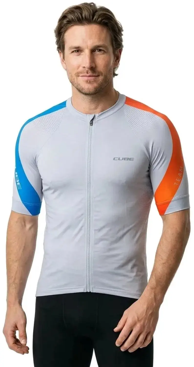 Cube Road/xc Teamline Korte Mouw Wielertrui Wit L Man