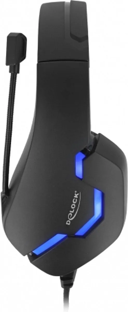 Delock 27182 Gaming Headset - Over-Ear - USB - Zwart/Blauw - afbeelding 2 van 6
