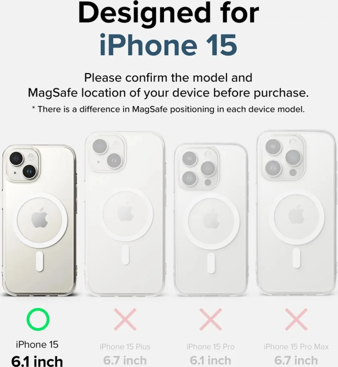 Ringke Fusion Magnetic iPhone 15 Hoesje - MagSafe - Transparant