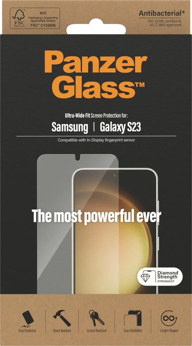 PanzerGlass PZ-7322 Screenprotector Samsung Galaxy S23 - Case Friendly