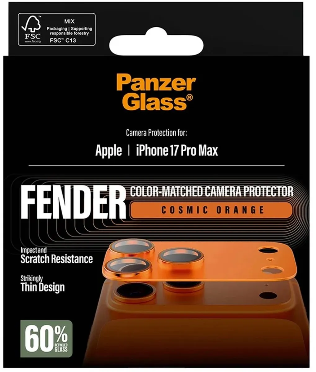 PanzerGlass FENDER PG58205 iPhone 17 Pro Max Camera Protector - Cosmic Orange