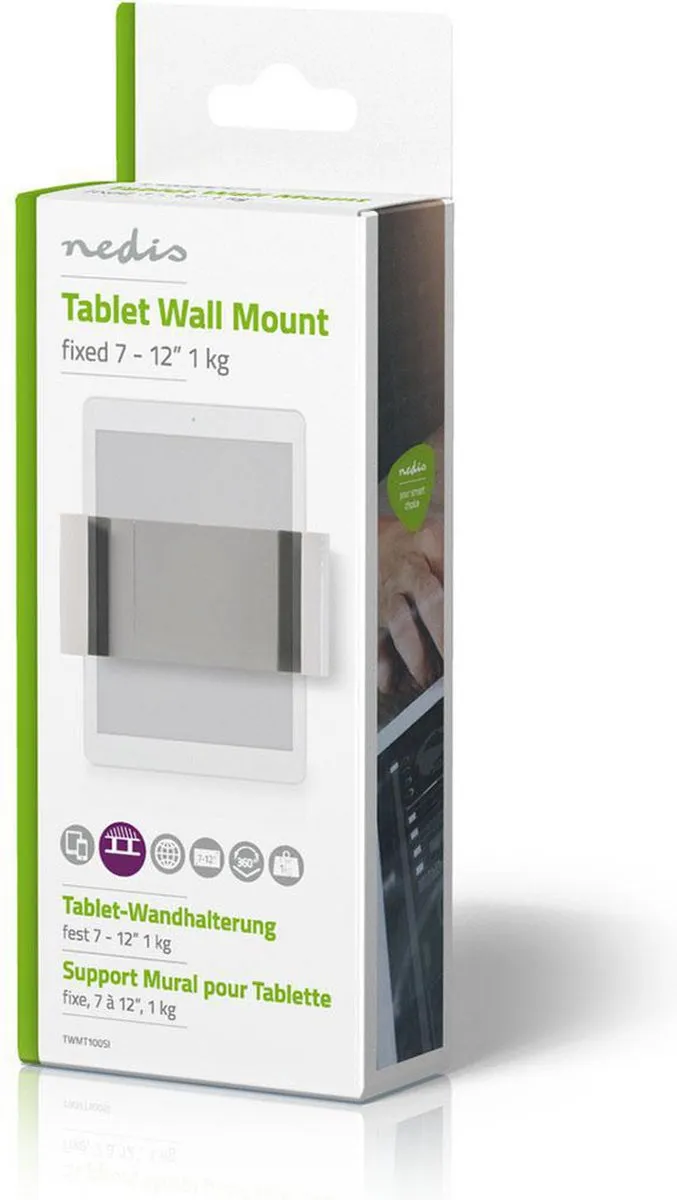 Nedis Tablethouder TWMT100SI - 7-12" - Wandmontage - Wit - afbeelding 6 van 6