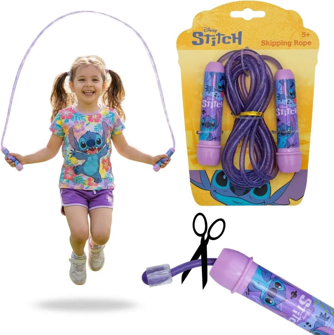Disney Stitch Paars, verstelbaar springtouw voor meisjes, springtouw met handvat