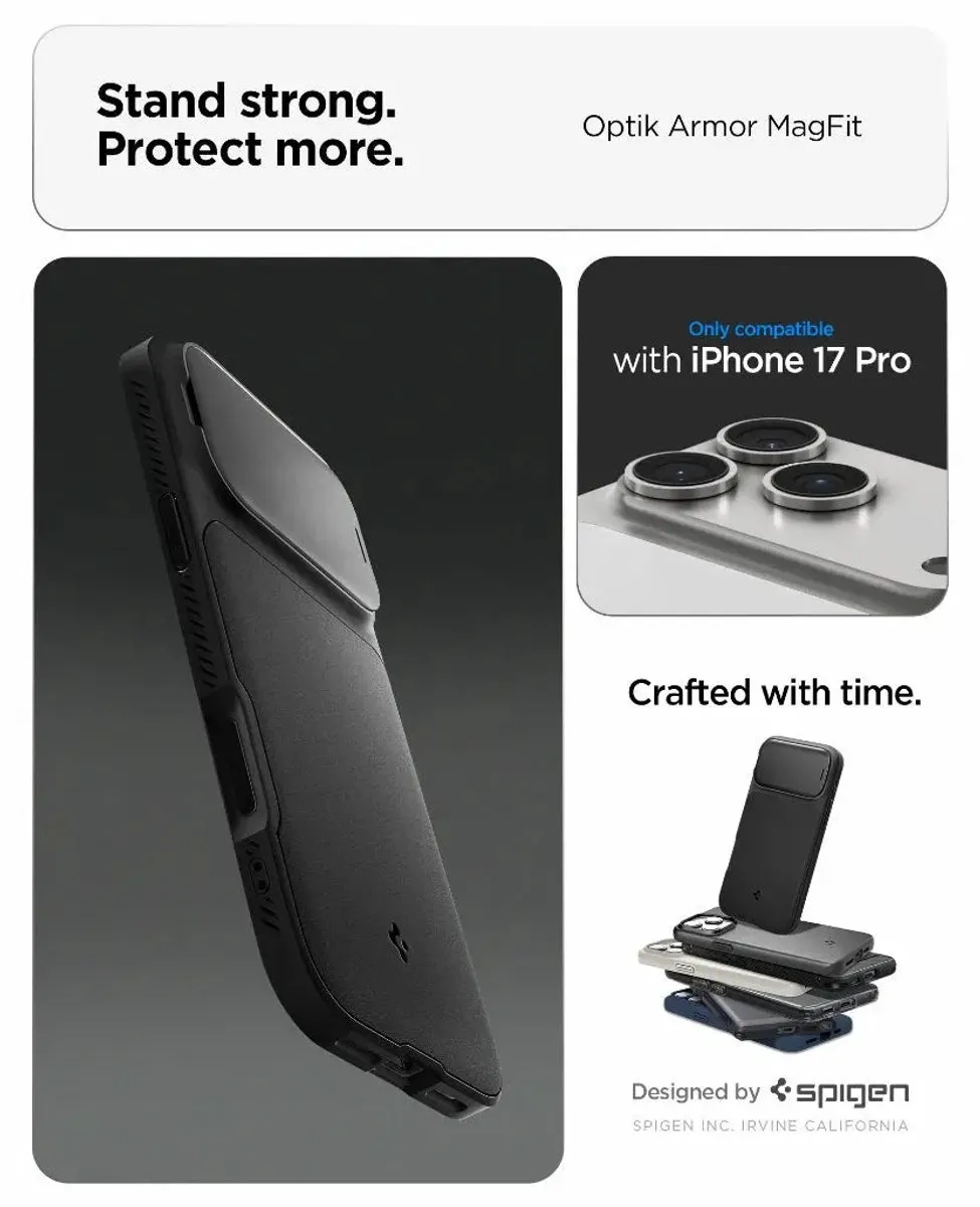 Spigen Optik Armor MagSafe iPhone 17 Pro - Abyss Green - 1 Pasje