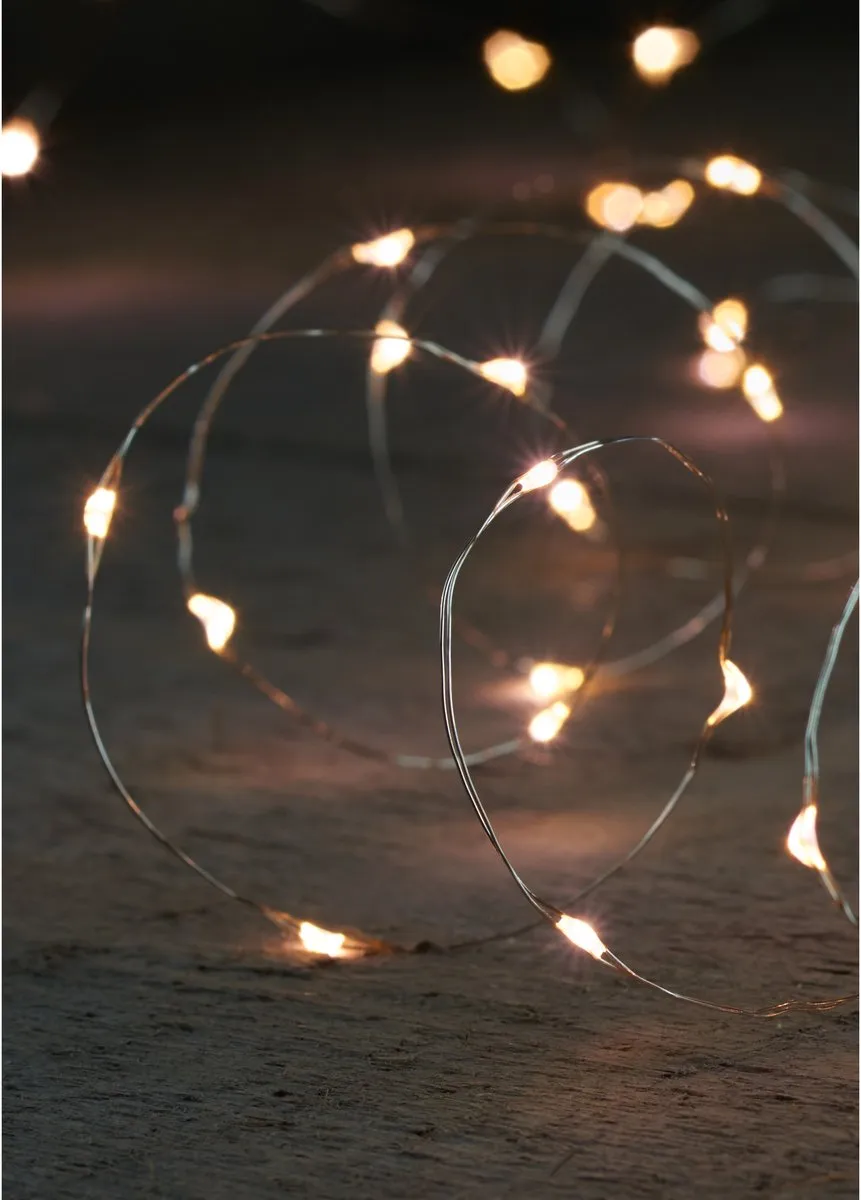 Anna's Collection Draadverlichting 2x40 LED Warm Wit Zilver - 200cm