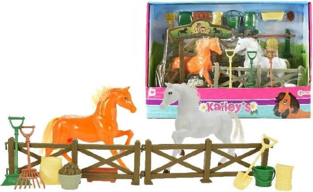 Toi-Toys Kailey's Paardenstal Speelset 4-delig - Bruin/Wit