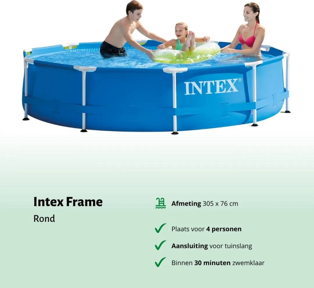 Intex 28200NP-Blauw Rond Frame Zwembad 305cm - Blauw