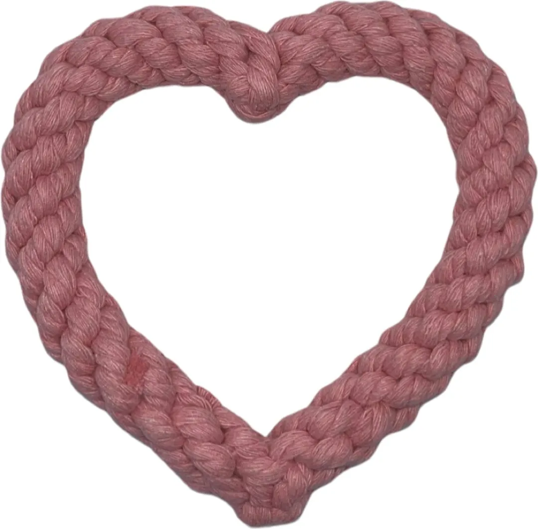 Dogtoy - hondenkauwspeelgoed - hondenspeelgoed - hondentouw - flostouw - hart - cadeau - roze