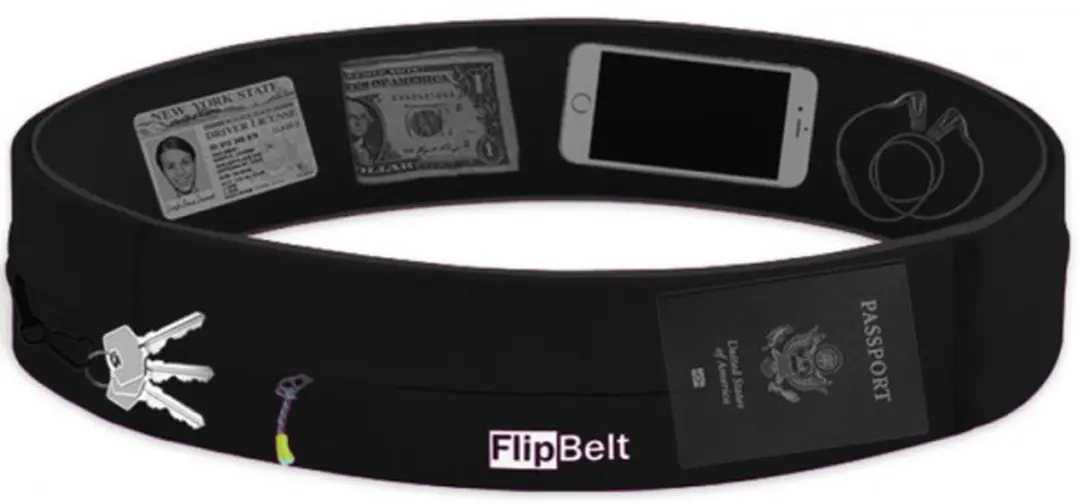 FlipBelt Zipper Hardloopriem - Zwart - M - afbeelding 3 van 6