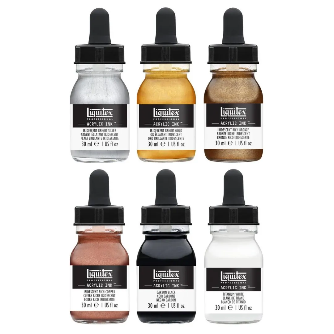 Liquitex Professional Acrylic Ink Iridescent Set - 6x30ml