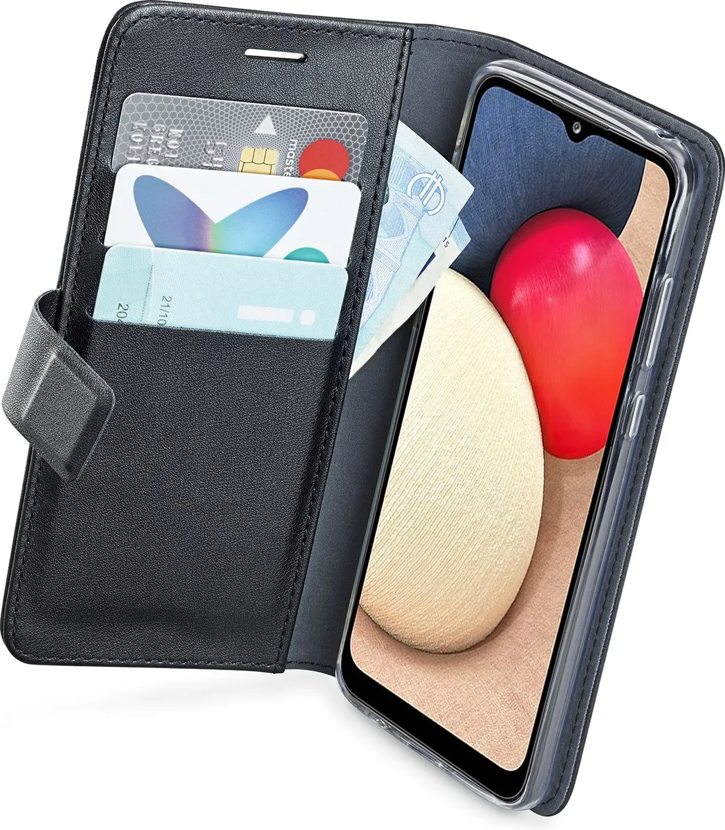 Azuri Samsung Galaxy A02s Walletcase - Zwart - afbeelding 6 van 6