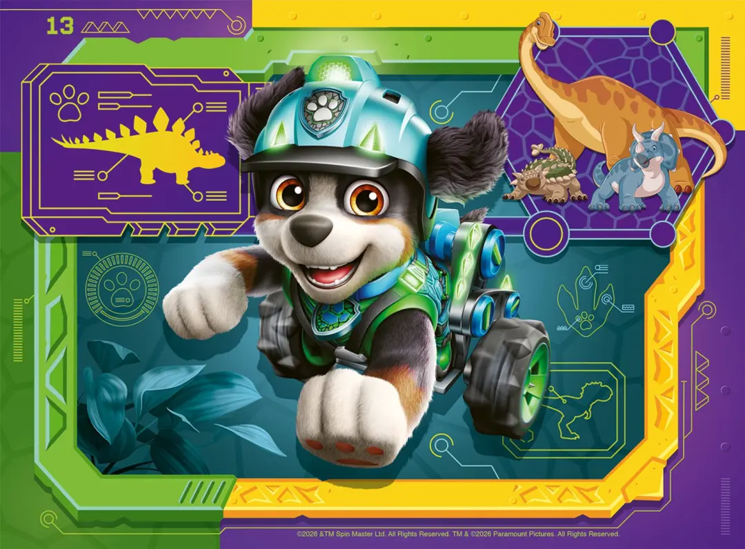 Ravensburger Paw Patrol 3 Dino Movie Puzzel - 4 in 1 - afbeelding 6 van 6