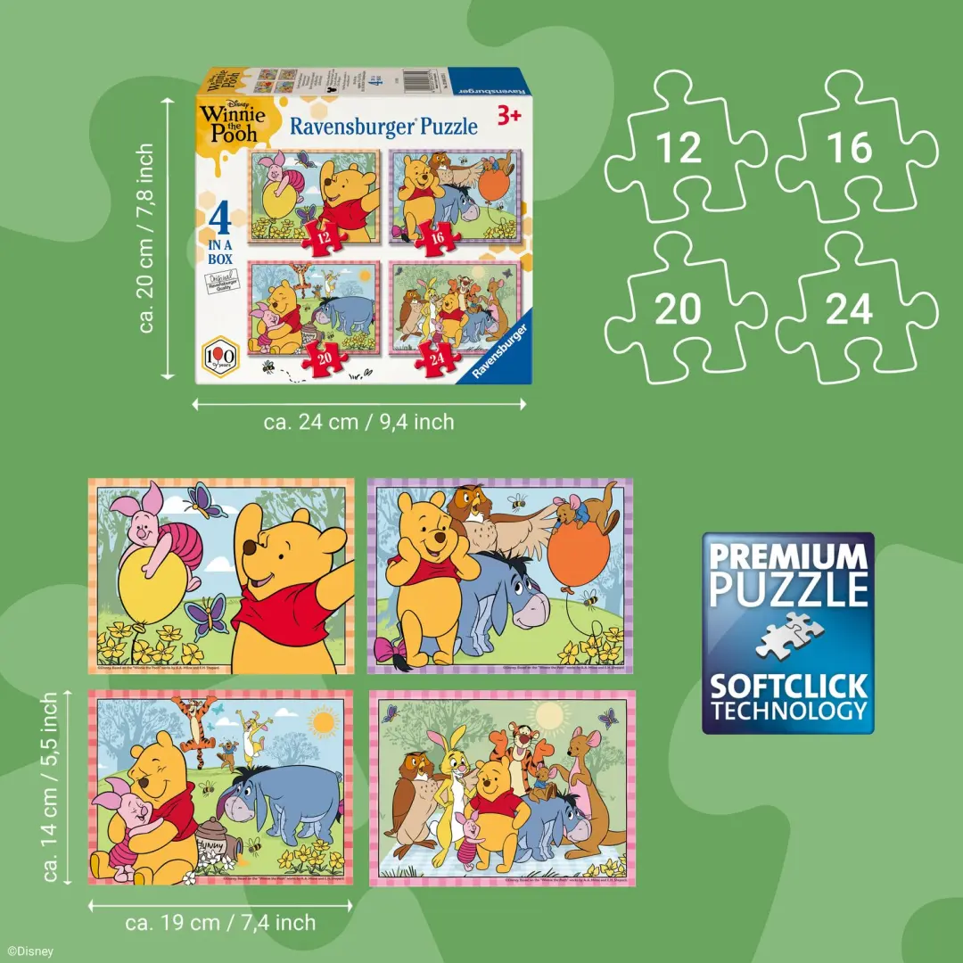 Ravensburger Winnie the Pooh Puzzel 12/16/20/24 Stukjes - afbeelding 3 van 6