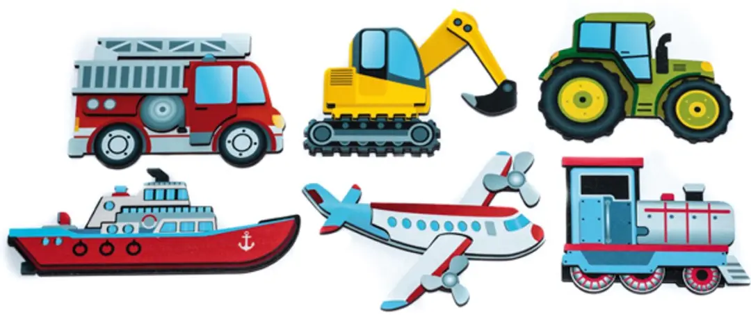 Eduplay magnetisch speelgoed puzzel transport set van 6