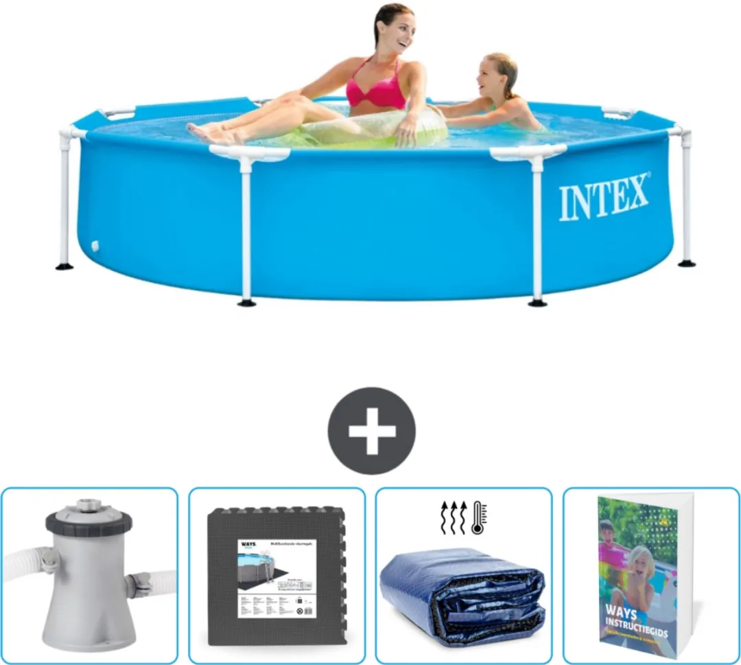 Intex 28205NP-Blauw Rond Frame Zwembad 244cm - Blauw