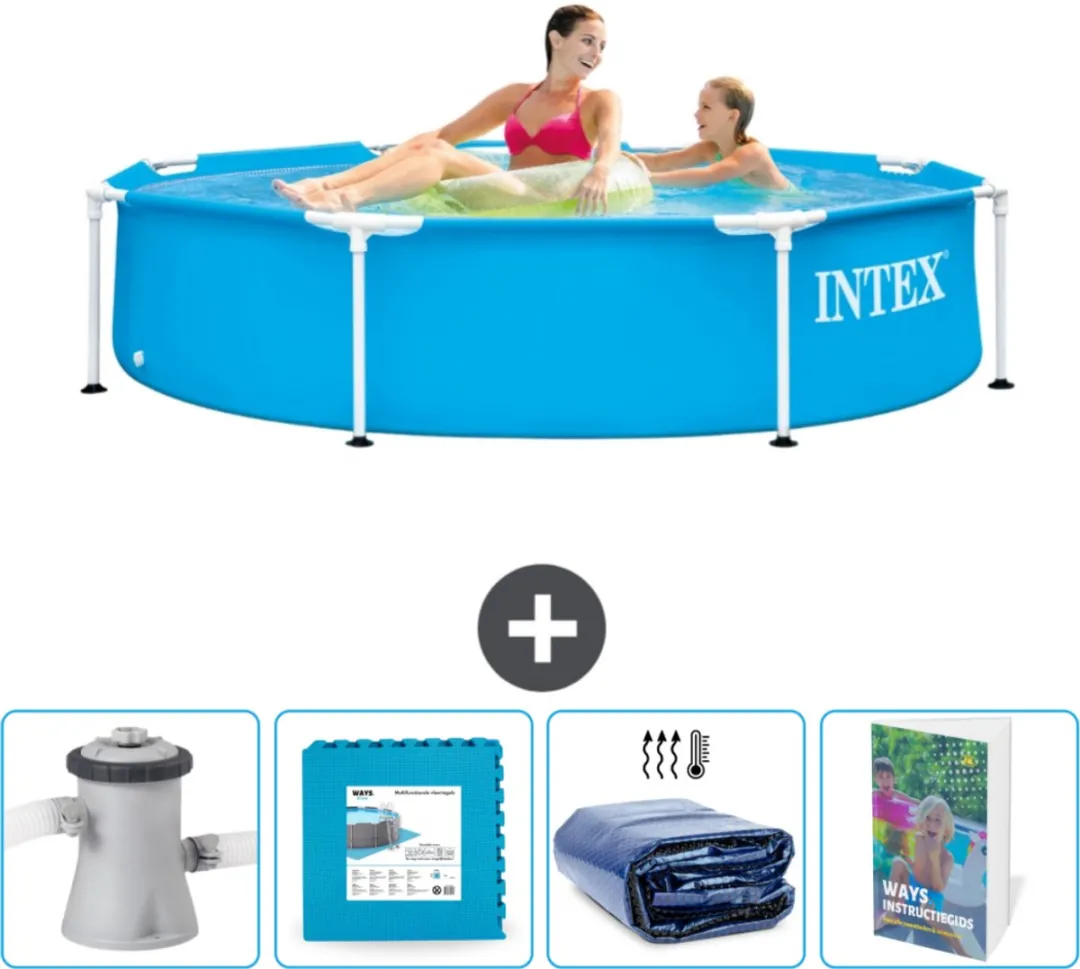 Intex 28205NP-Blauw Rond Frame Zwembad 244cm - Blauw