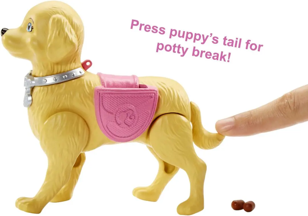 Barbie Wandelen en Trainen Puppy - afbeelding 2 van 6