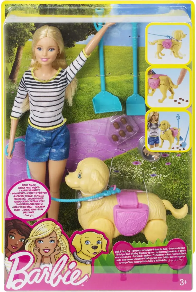 Barbie Wandelen en Trainen Puppy - afbeelding 3 van 6