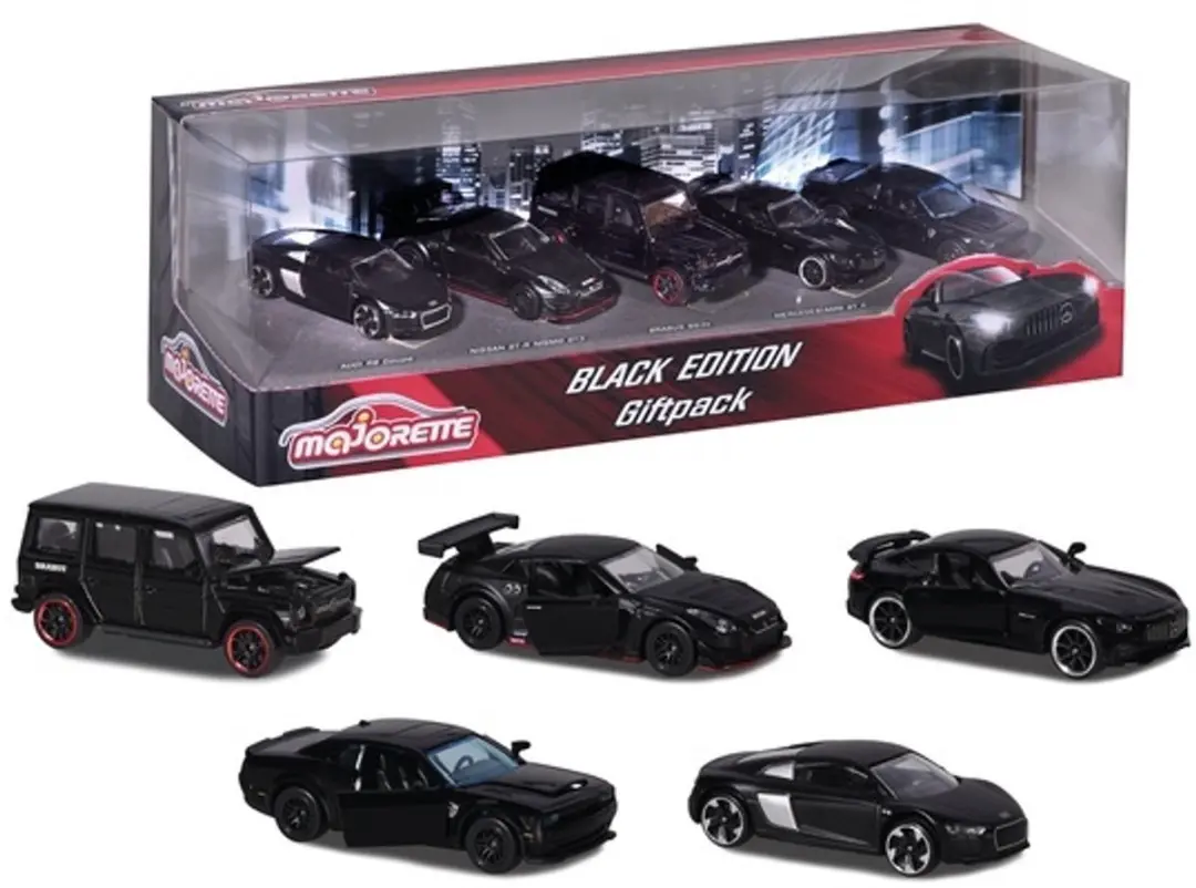 Majorette Black Edition Speelgoedauto Set - 5-delig - afbeelding 4 van 5
