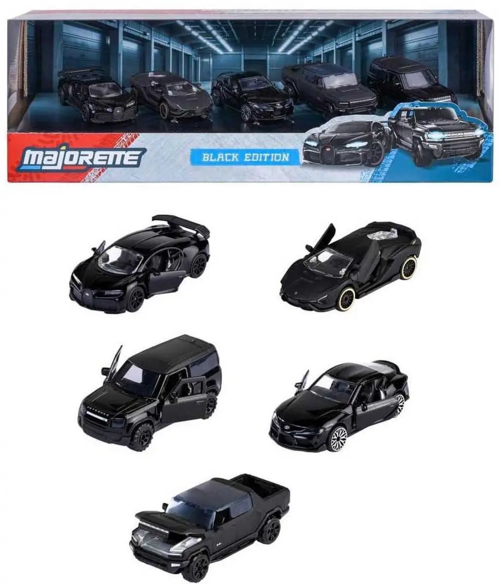 Majorette Black Edition Speelgoedauto Set - 5-delig - afbeelding 3 van 5
