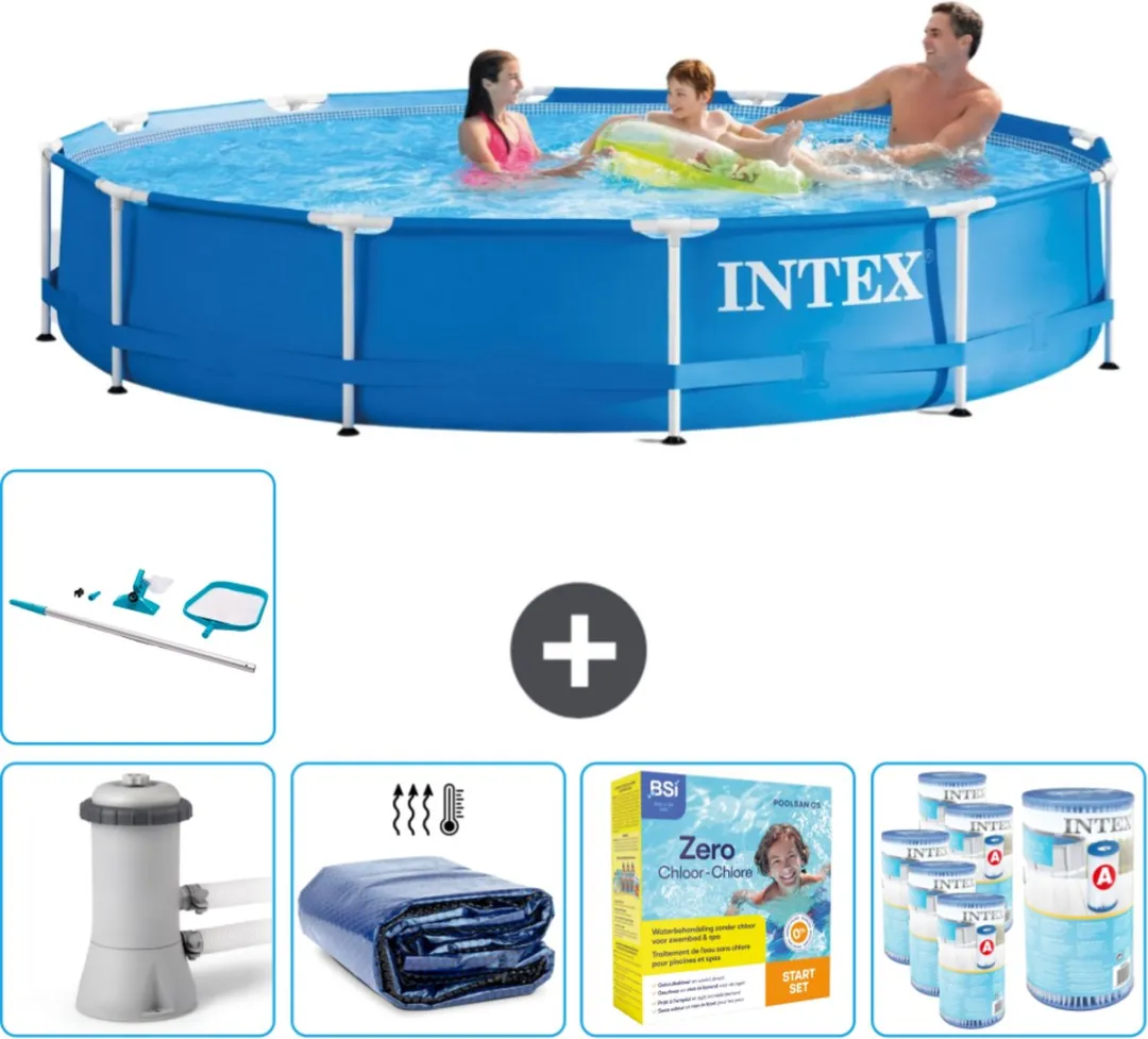 Intex 28212GN-Blauw Rond Frame Zwembad 366x76cm