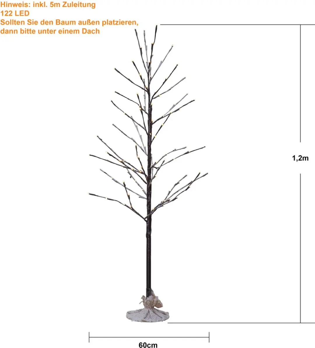 Star Trading Tobby Kerstboom LED 120cm - Bruin - afbeelding 2 van 6