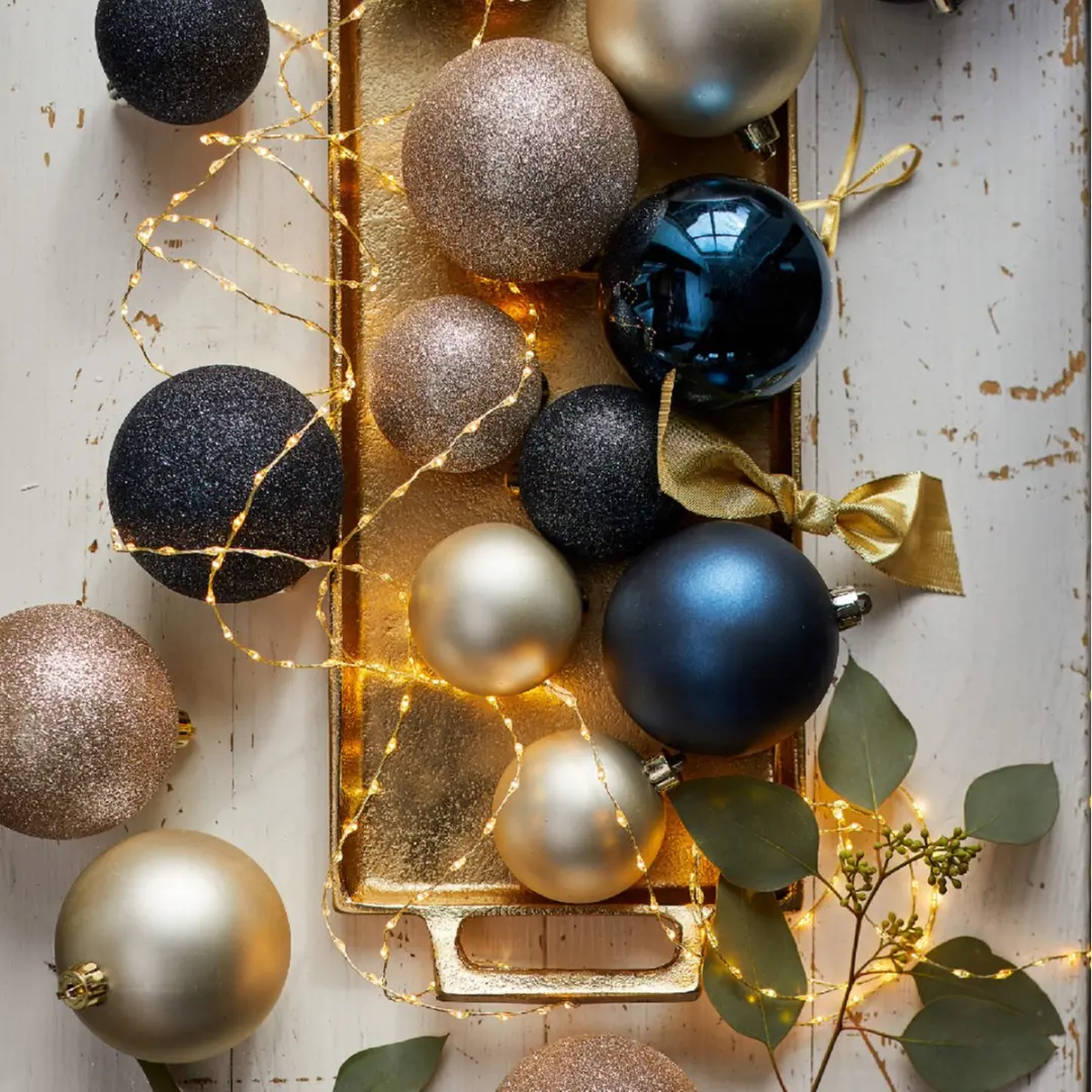 Decoris Kerstballen - 26 stuks - 6-8-10cm - Goud - afbeelding 3 van 6