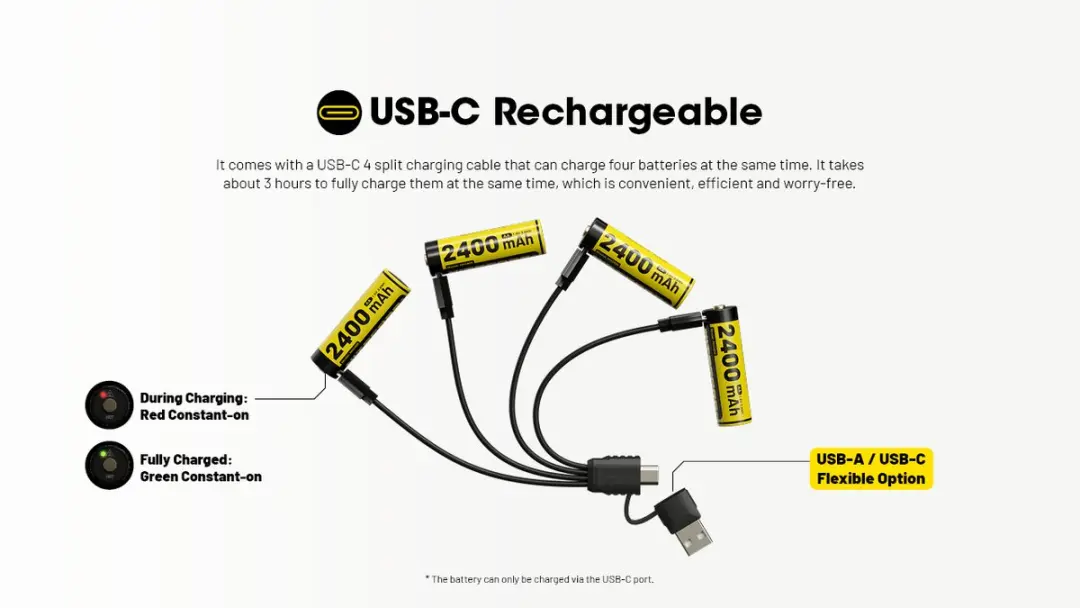 Nitecore NH2400 Oplaadbare AA batterij - 2400mAh - 4 stuks - afbeelding 6 van 6